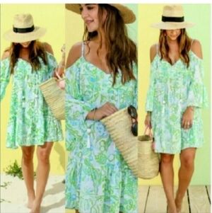 🦄 Rare Lilly Pulitzer Alanna Dress Any Fin Possible Blue Green XXSMALL